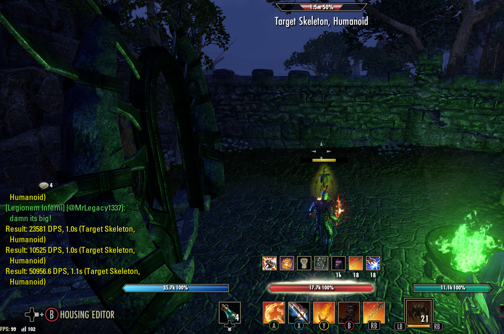 50k+ damage on target dummy in 1.1sec — Elder Scrolls Online