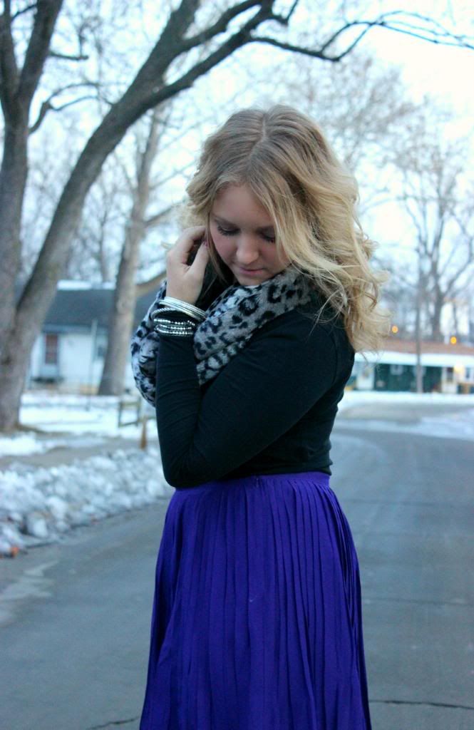 Purple Pleated Skirt