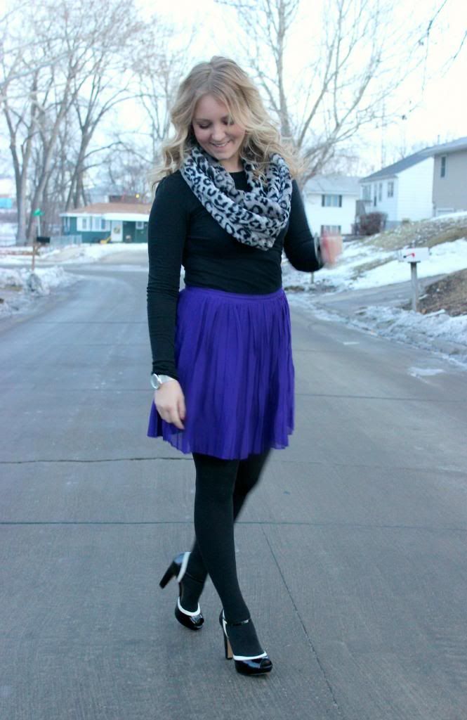 Purple Pleated Skirt