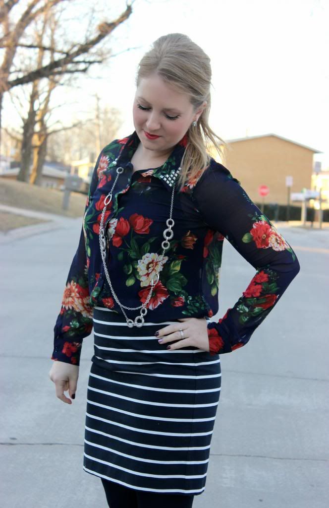 Mixing Floral and Striped Patterns