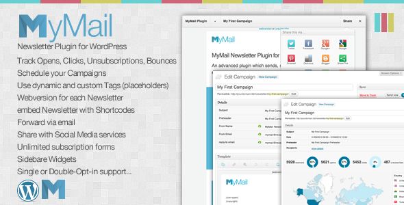 MyMail - Email Newsletter Plugin for WordPress from Codecanyon (c) shahriarzm email marketing wordpress plugin