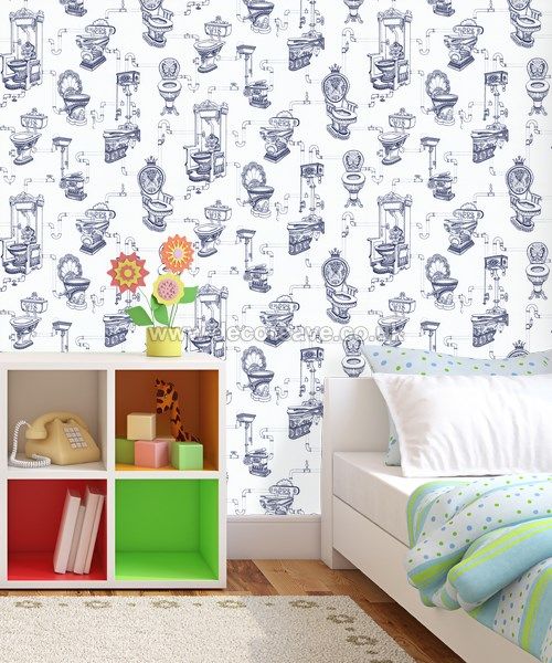 Graham & Brown Loo Loo Wallpaper 50635. Toilet Water Closet Bathroom