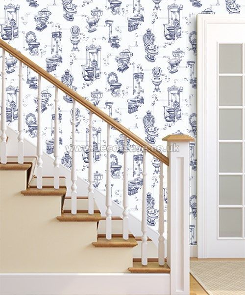 Graham & Brown Loo Loo Wallpaper 50635. Toilet Water Closet Bathroom