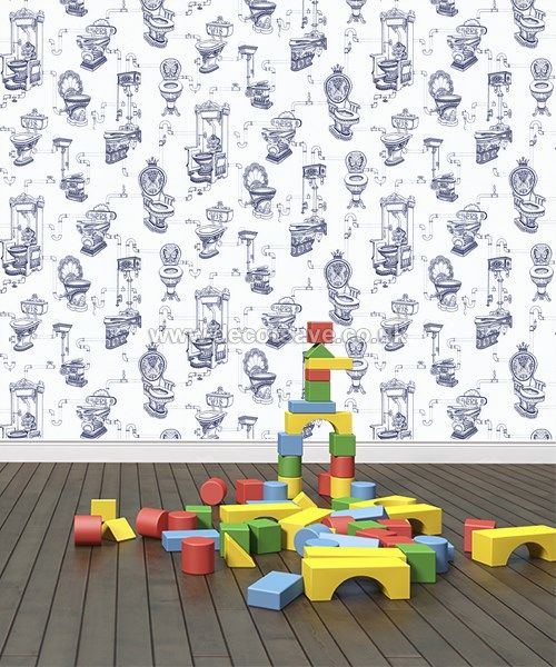 Graham & Brown Loo Loo Wallpaper 50635. Toilet Water Closet Bathroom