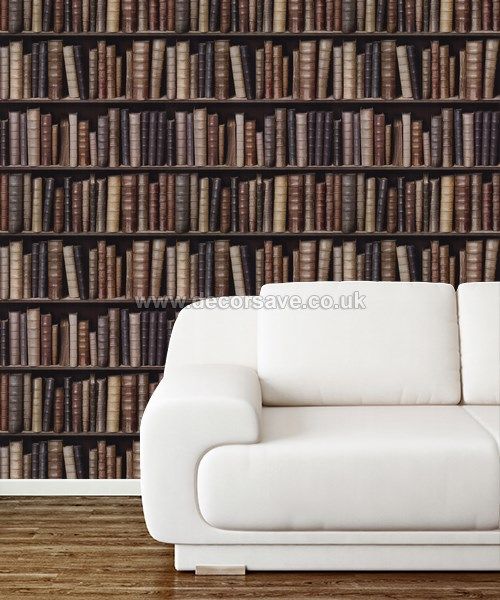 Muriva Bookcase Wallpaper F92328. Feature Book Shelf Shelves Case Library Study eBay