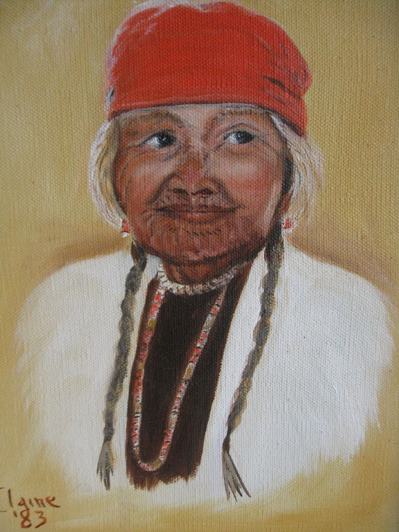 Small Native American Woman Painting | Antiques Board