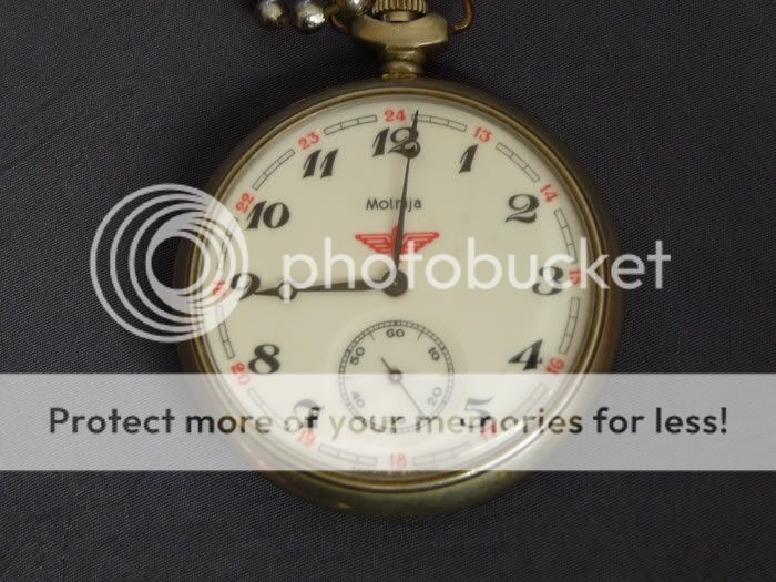 VINTAGE SERKISOF MOLNIA POCKET WATCH TRAIN RAILROAD LOCOMOTIVE MOLNIJA 