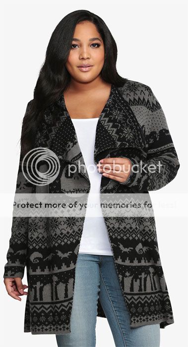 NEW Disney Torrid Nightmare Before Christmas Sweater Cardigan Blk/Grey ...