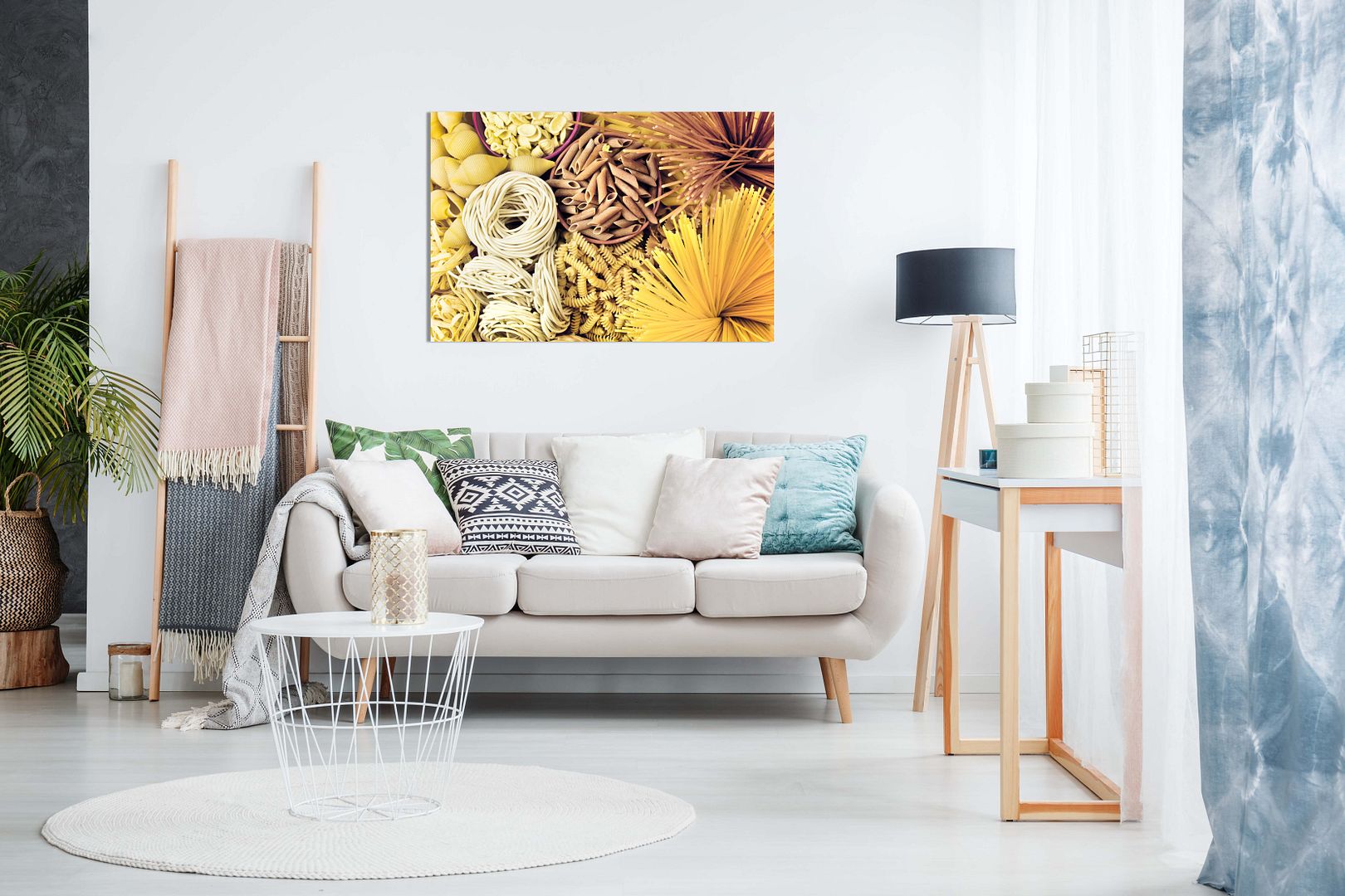 Yellow Pasta Italian Kitchen Restaurant Canvas Wall Art Picture Print
