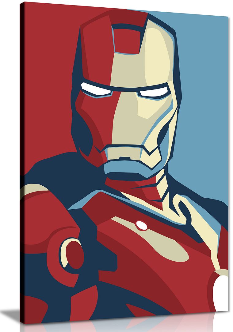 Iron Man Retro Pop Art Canvas Wall Art Picture Print | eBay